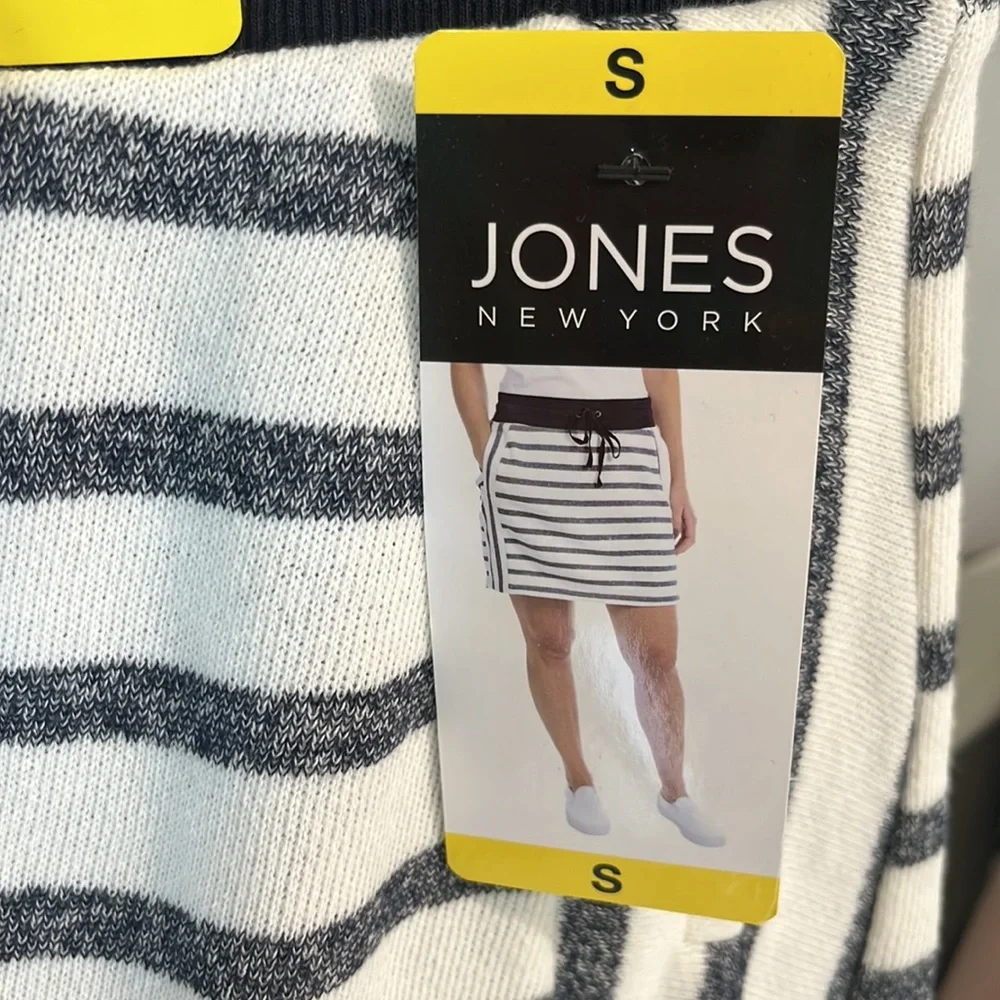 Skort Knit Skirt Black Cream Drawstring